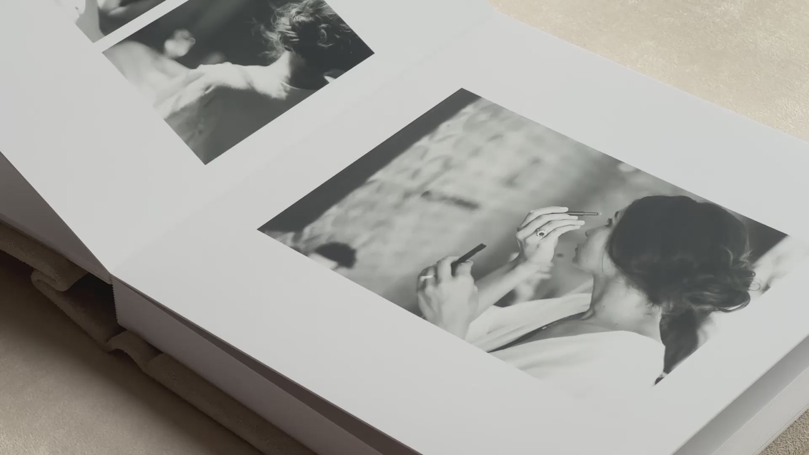 Black-and-white photographs on Deep Matte album paper